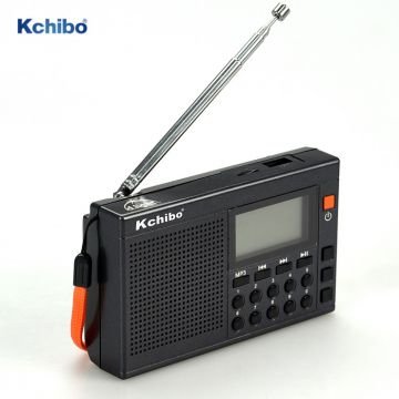 FM AM SW  10 band MP3 player rechargeable radio with digital alarm clock Support USB , TF card