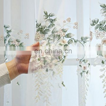 Fashionable and simple floral embroider curtain livingroom voile curtain sheer