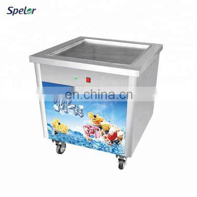 Stainless Steel Single Pan Thai Fried Ice Cream Roll Mini Size Machine