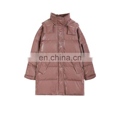 New High Quality Design Winter Women's Down Jackets Fashion Warm Shiny Waisted Light Down Jackets With Medium length