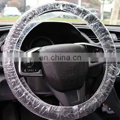 Wholesale custom 5 in 1  Disposable Plastic Car Seat Cover Transparent