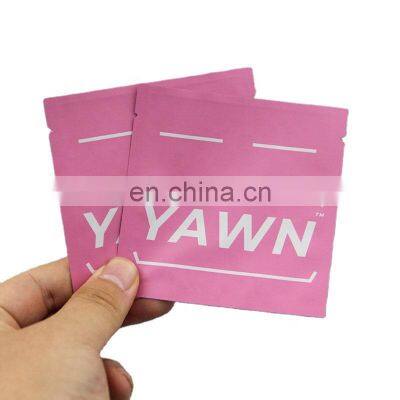 Own logo custom Printed smell proof small cosmetic 3 sides sample sack sachet