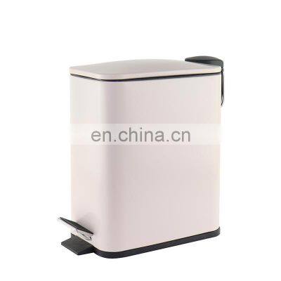 Modern style household colorful matte pedal bin stainless steel pedal garbage can trash dust bin