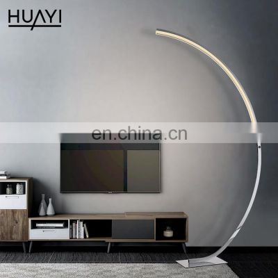 HUAYI High Brightness Simple Design Acrylic Bending Indoor Living Room Bedroom 24Watt Led Floor Lamps