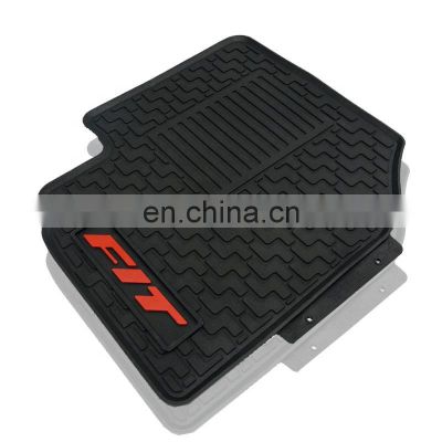 HFTM universal black car mat custom oem branded name printed logo rubber carpet for Honda fit Right hand drive Left hand drive