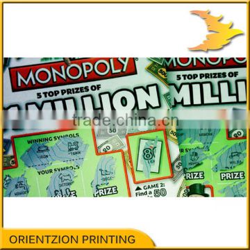 Custom Scratch Off Paper, Lottery Card Printing.