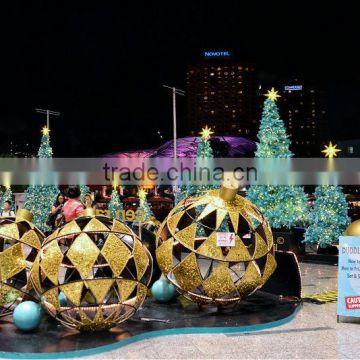 Outdoor square ball shape & Christmas tree scene decoration