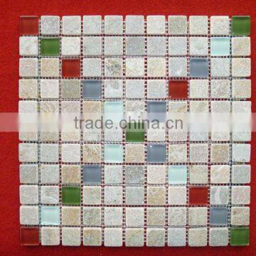 glass mix stone mosaic tile