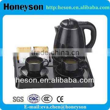 hotel hospitality equipment electric water kettle and service tray and sachet holder set