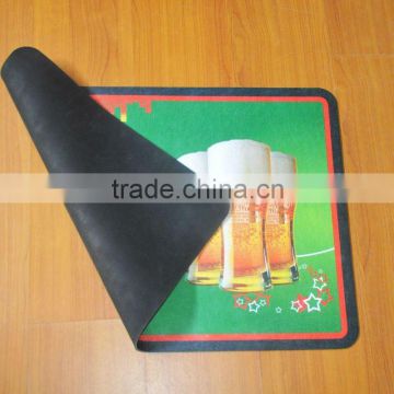 Anti-slip rubber floor mat with Fabric surface