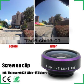 2016 new products mobile accessories selfie shot lens 198 degree super fisheye 0.63x wide-angle camer lens for sony xperia z