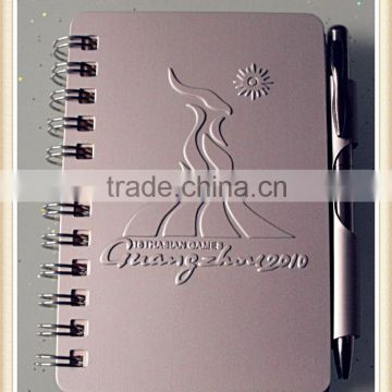 hardcover spiral organizer planner notebooks with ball pen for promotional