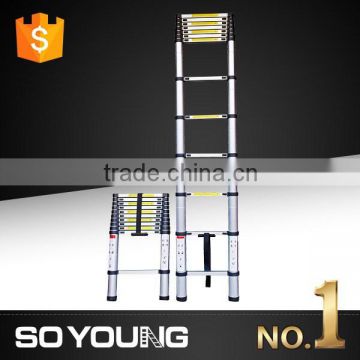 3.8M(15.5FT)/3.2M(12.5FT) EN131-6 telescopic ladder bookcase with ladder with heavy duty 150kgs