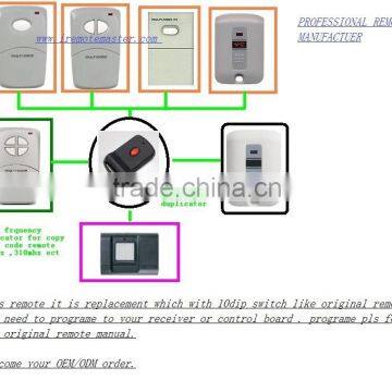 repalcement for MULTICODE 3089 GARAGE REMOTE CONTROL MULTI CODE REMOTE