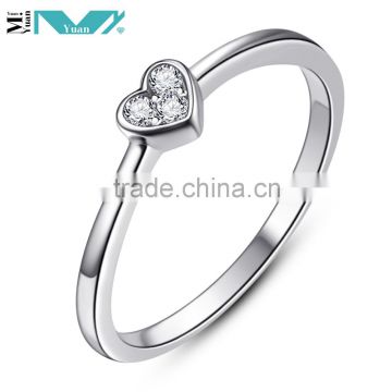 Women Fashion 925 Sterling Silver Heart Wedding Ring Jewelry Size 5 6 7 Gift
