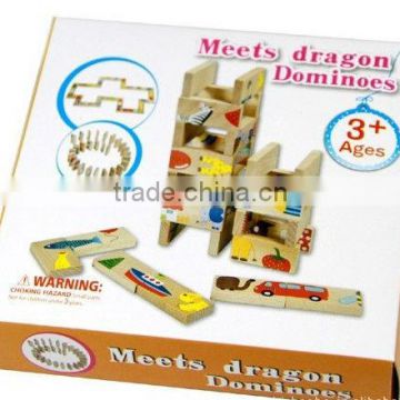 2013 hot dominoes wooden toy for kids, meets dragon dominoes