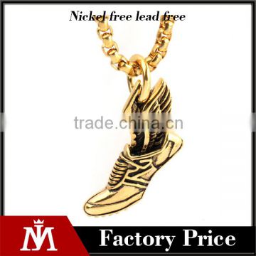 2017 Gothic gym shoes pendant necklace stainless steel high quality mens necklace jewelry