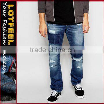 tt blue jeans Distressed denim man jeans pant japan blue jeans ripped jeans pants(LOTA070)