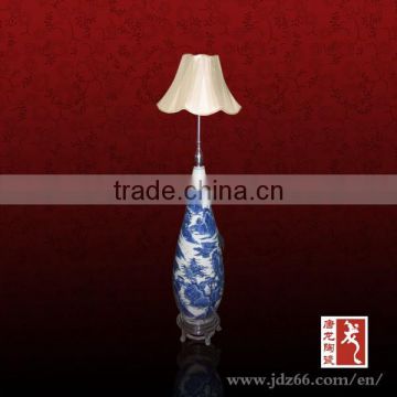 Blue and white porcelain handpainted chinese style lamp shade floor lamp made in China