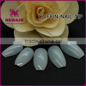 NEWAIR 500PC Professional Plactic Coffin Shape salon Decorative nail Tips with 10 size