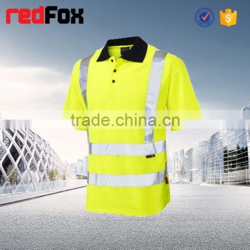 full-size printing t-shirt mesh fabric reflective safety t-shirt for running yellow reflective safety t-shirt with long sleeves