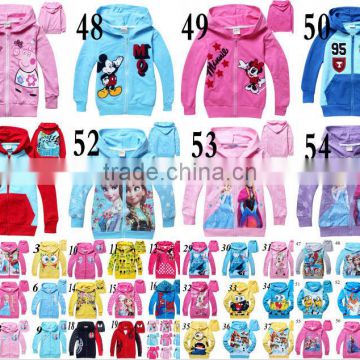 Fashion children clothing new arrival girls and boys hoodies with zipper sweatshirts