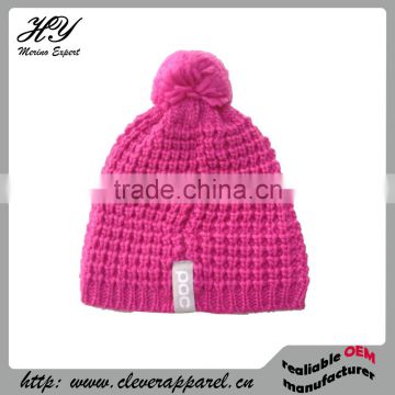 90032 promotional merino wool pompom hat beanie