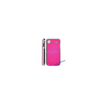 Super Quality Electroplating Edge Frosting Embedded Diamond Hard Case for Samsung Galaxy S i9000(Hot Pink)