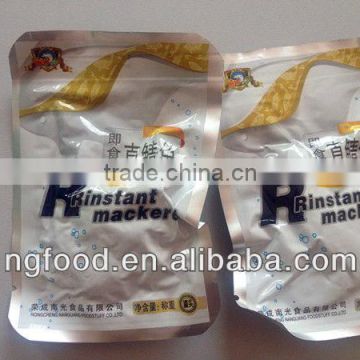canned preserved fish in pouch