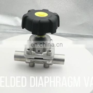 Manual hygienic straight direct way tri-clamp diaphragm valve with PTFE+EPDM seat