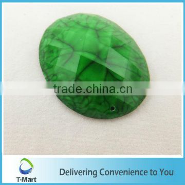 flashing green oval pattern resin rhinestone for clothes
