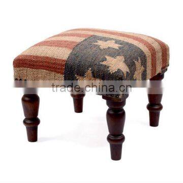 Natural Fibres Woven Upholstered FootStool