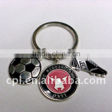 Football pattern iron soft enamel keychain