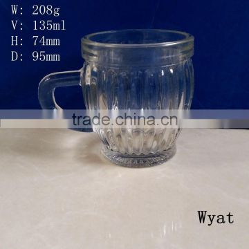 135ml 5oz ribbed glass drinking cup SLCd19
