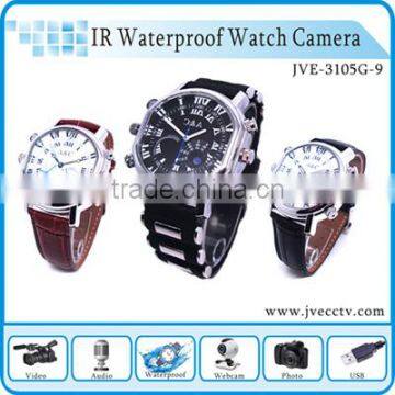 Fashionable 4 in 1 watch cam 32gb recording watch, 720p mini camera watch, voice recorder dvr watch Max 32gb JVE-3105G-9