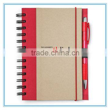 13*18cm 70 sheet custom pages spiral notebook with pen