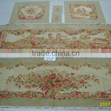 Hand woven!Flower polyester embroidery sofa cover set