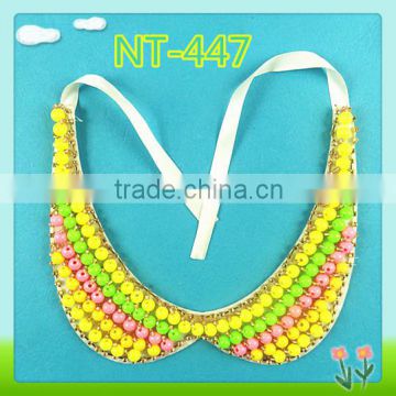 Fashion and elegant handmade blouse collar trims with beads