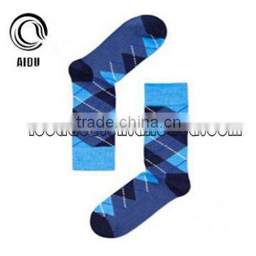 Blue Argyle Jacquard Sock High quality Custom Design Thermal Smart Heated Socks