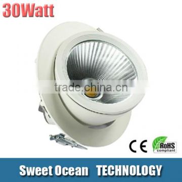 Recessed led gimble COB dimmable Gimbal LED downlight 30w 3years warranty