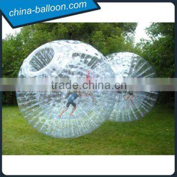 2.2m Diameter Transparent colorful PVC/TPU inflatable body zorb balls on snow for kids