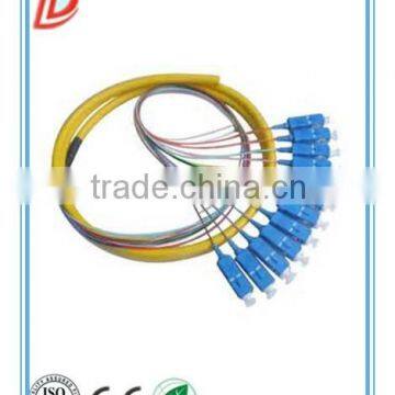 12 core sc connector bundle fiber optic pigtail/12 core optical fiber pigtail