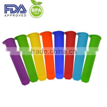 2015 Newest Design BPA Free Flower Printing Silicone Ice Pop Popsicle Mold for Promotion
