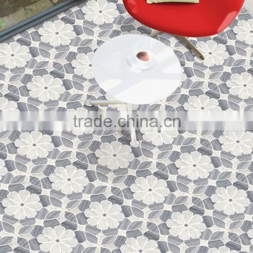 flower pattern water jet bianco carrara marble mosaic for backsplash or floor