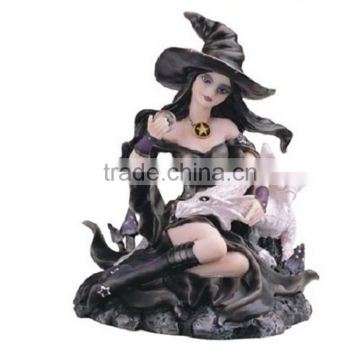 Personalized Handmade Painted Decorative Resin Halloween Witch Fairy Figurine Statue