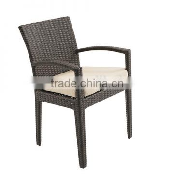 2017 Trade Assurance All Weather Outdoor Cheap Wholesale customized pe rattan garden line stacking single arm chairs