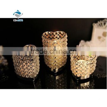 Hot selling sweet heart shape crystal table candlestick wedding