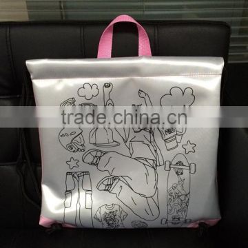 Animation style DIY schoolbag graffiti hand bag children backpack Hand bag