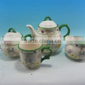 easter bunny ceramic easter teapot set