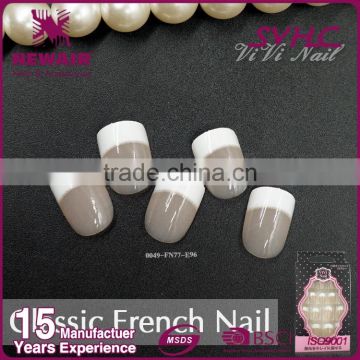 Beautyful short artificial french nails tip most popular nail art designs